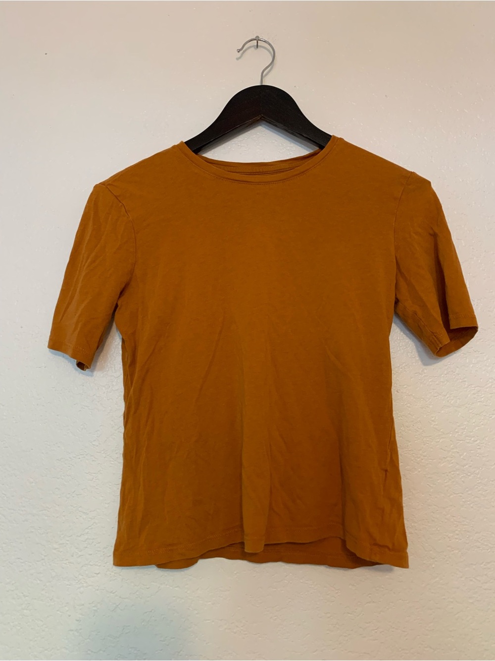 Joie Short-Sleeve Crewneck Tee - Rust Orange | Cotton & Lyocell | S